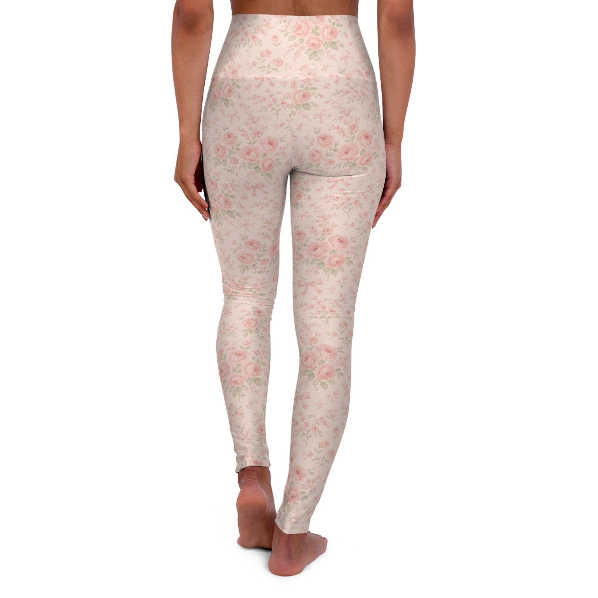 Floral Blush High-Waist Yoga Leggings - Creations by Chris and Carlos