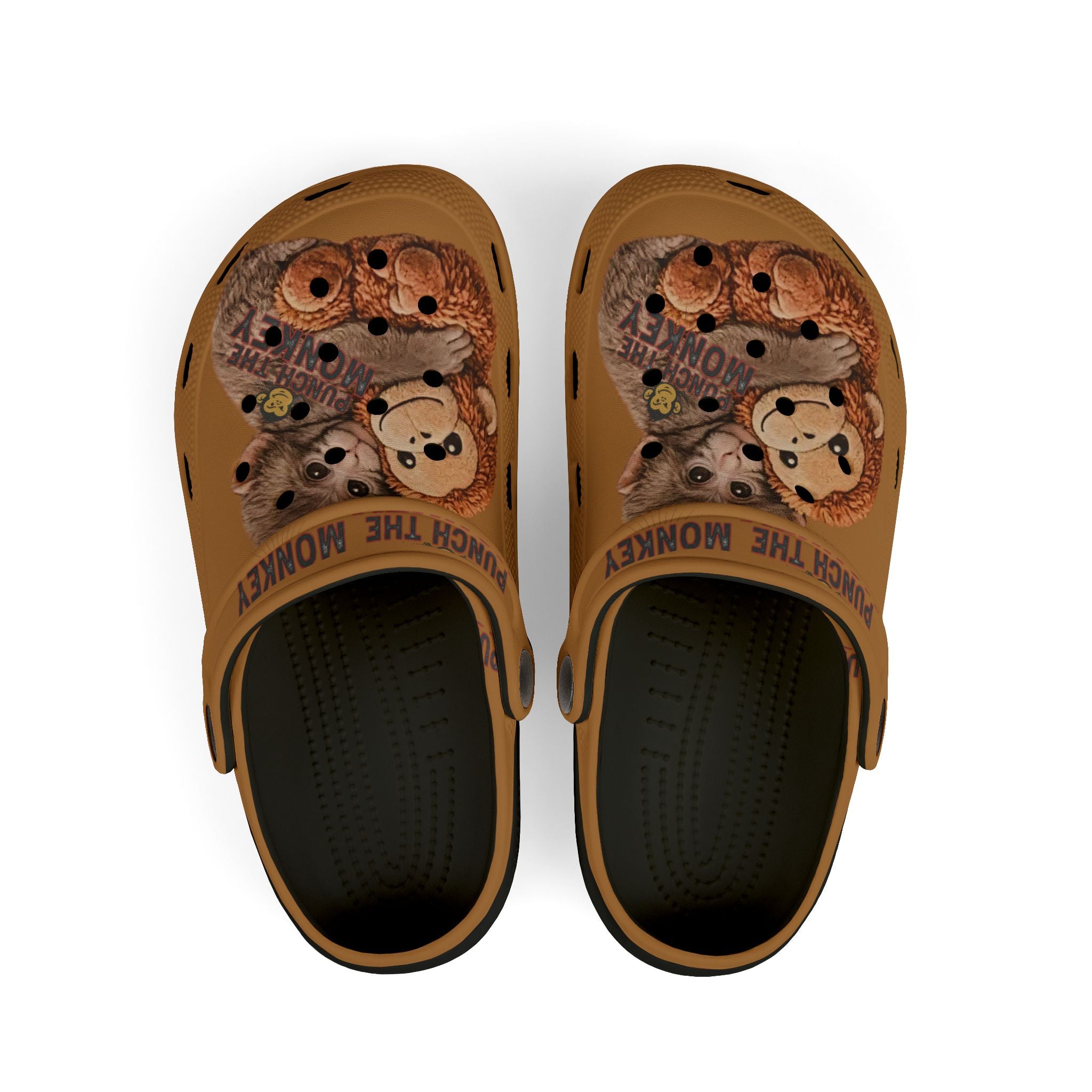 Kids Punch the Monkey Graphic Foam Clogs — "Punch the Monkey" Printed Slip‑On Shoes - Creations by Chris and Carlos