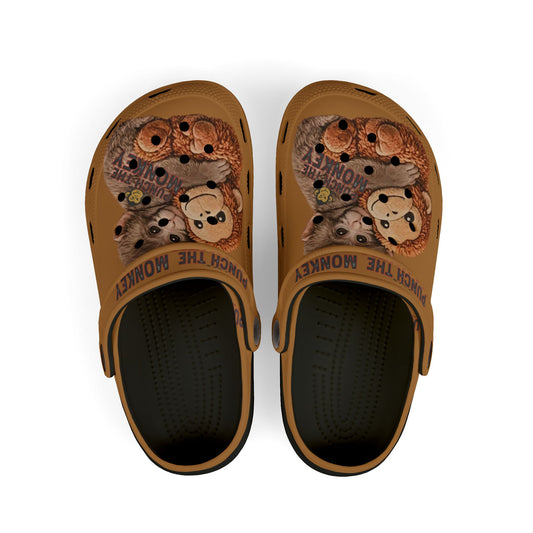 Kids Punch the Monkey Graphic Foam Clogs — "Punch the Monkey" Printed Slip‑On Shoes - Creations by Chris and Carlos