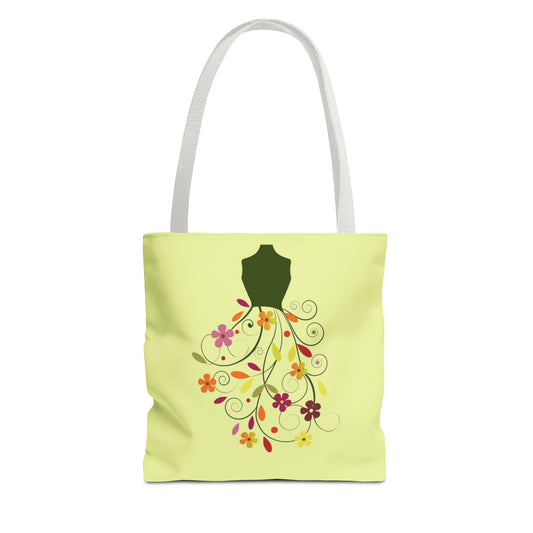Floral Dressform Tote Bag – Spring Floral Pattern AOP Tote - Creations by Chris and Carlos