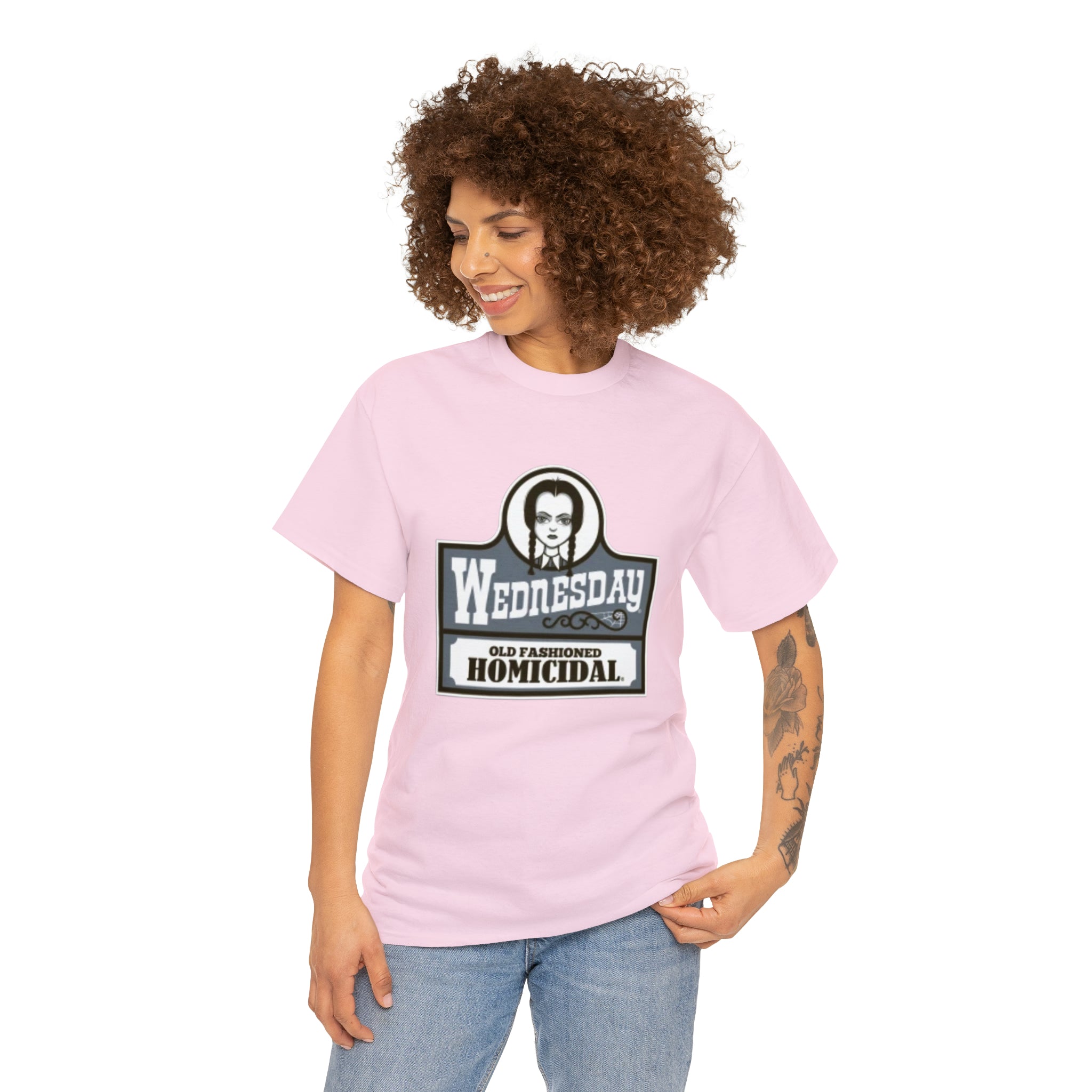 Wednesday- Wendys Unisex Heavy Cotton T-Shirt - Creations by Chris and Carlos