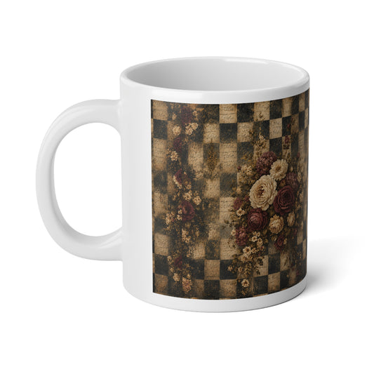Vintage Floral Checkerboard 20oz Mug - Creations by Chris and Carlos