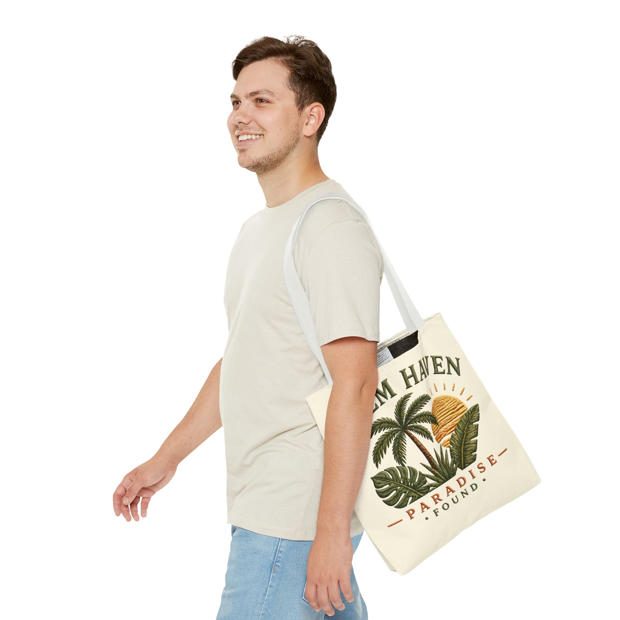 Palm Haven Tote Bag – 'Paradise Found' Tropical Palm Beach Tote - Creations by Chris and Carlos