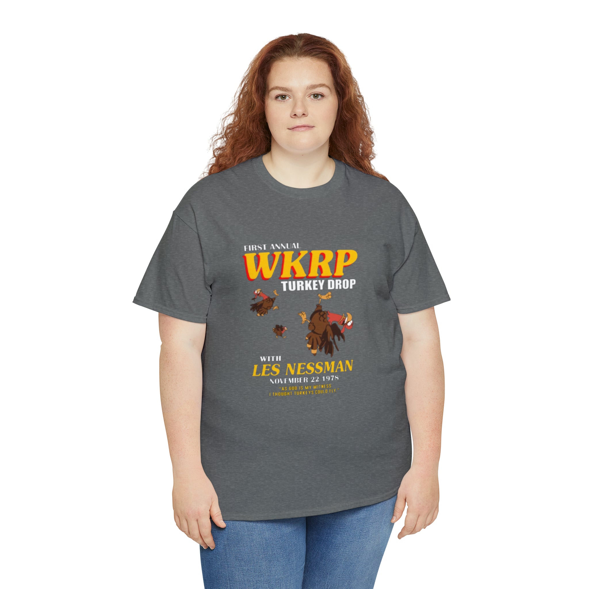 WKRP 70's TV Show- Unisex Heavy Cotton T-Shirt - Creations by Chris and Carlos