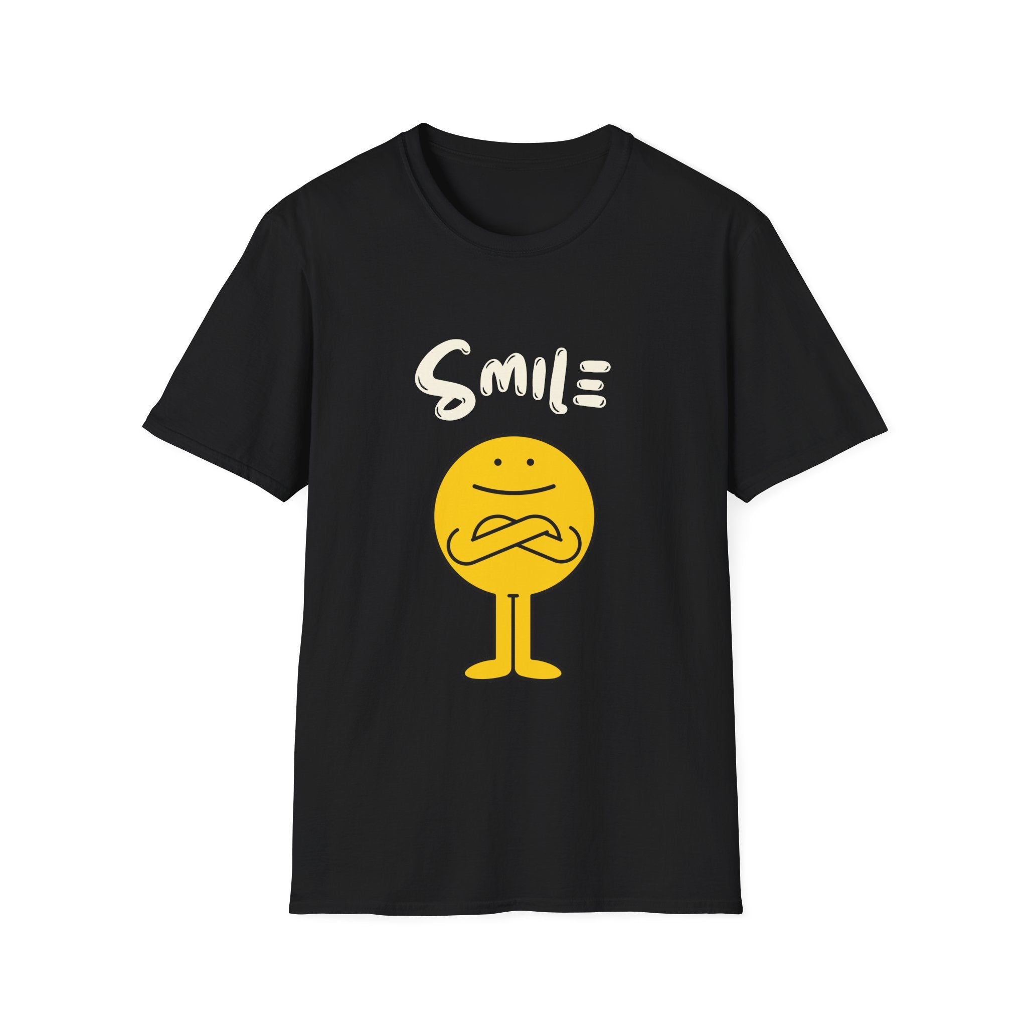 Smile Angry Emoji T-Shirt — Funny Yellow Emoticon Graphic Tee - Creations by Chris and Carlos