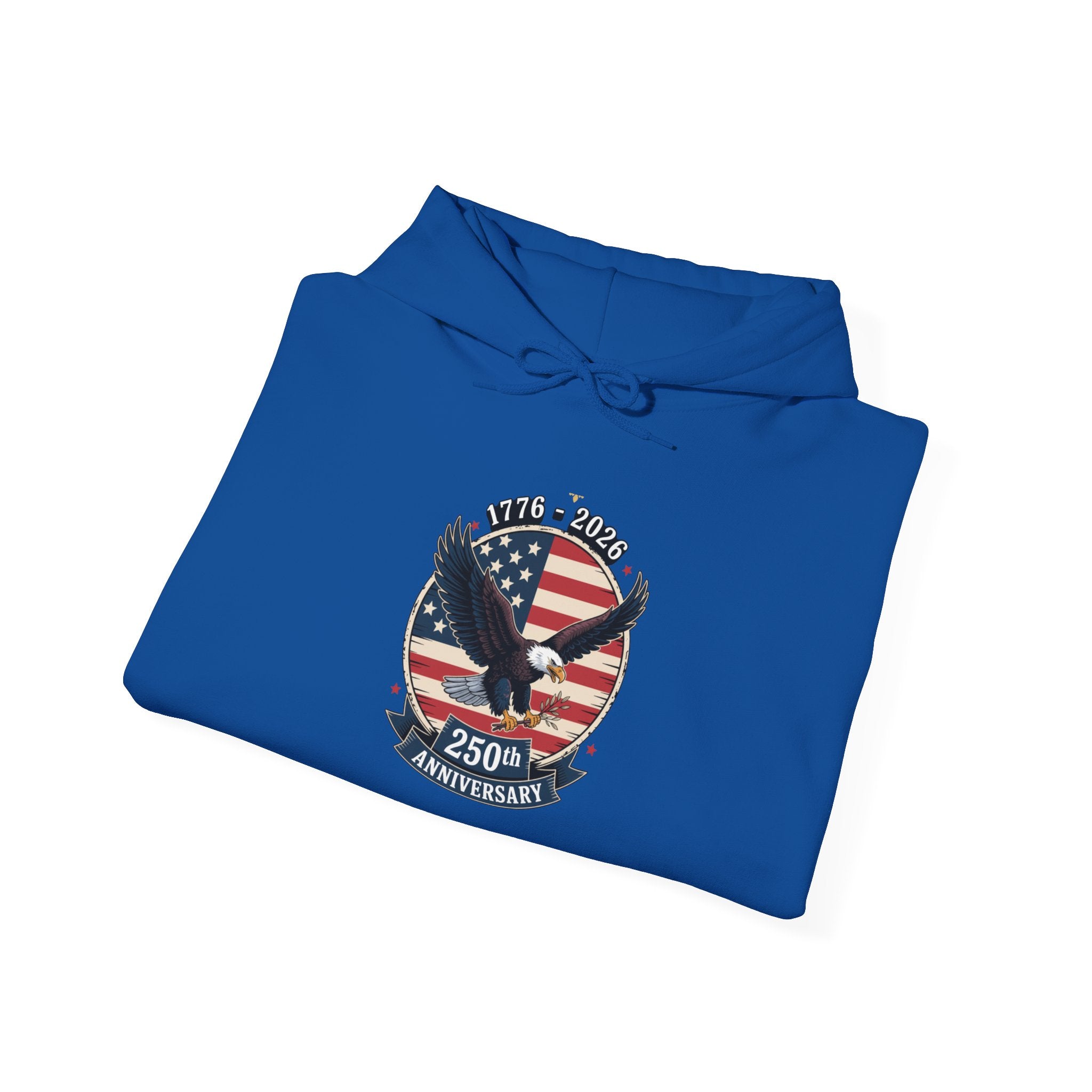 American Eagle Crest Hoodie – 250th Anniversary USA Flag Design - Creations by Chris and Carlos