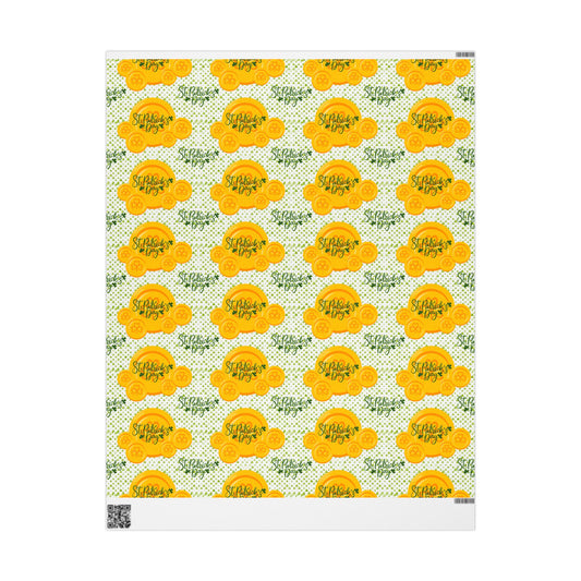 Citrus Blooms Wrapping Paper Roll — Sunshine Lemon Pattern Gift Wrap - Creations by Chris and Carlos