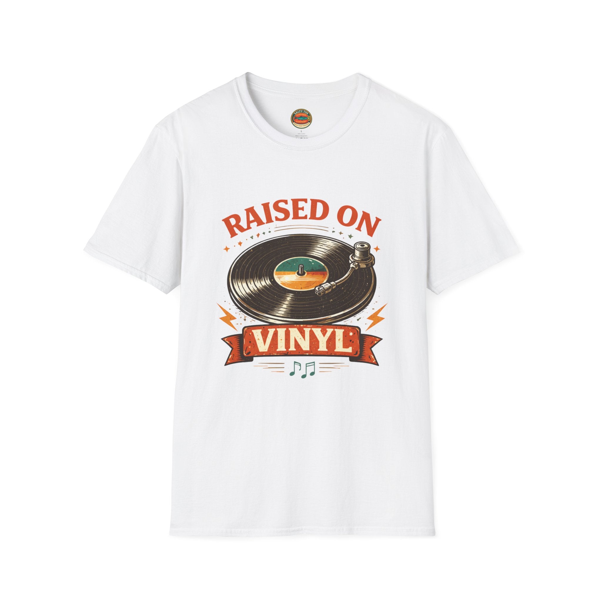 Raised on Vinyl T-Shirt — Retro Record Lover Tee - Creations by Chris and Carlos