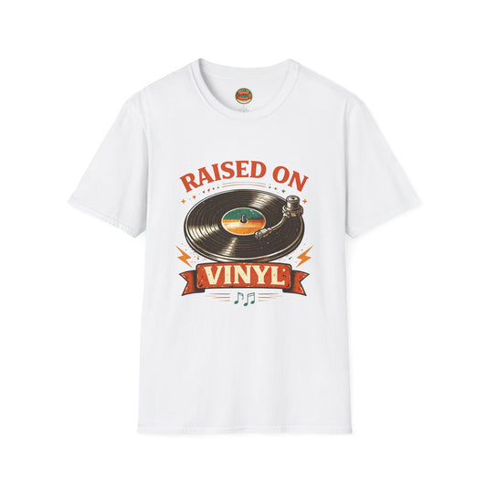 Raised on Vinyl T-Shirt — Retro Record Lover Tee - Creations by Chris and Carlos