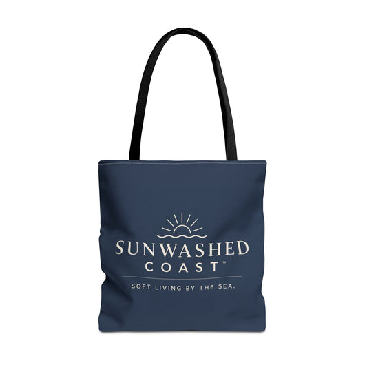 Sunwashed Coast Tote Bag — 'Soft Living by the Sea' Coastal Canvas Shopper - Creations by Chris and Carlos