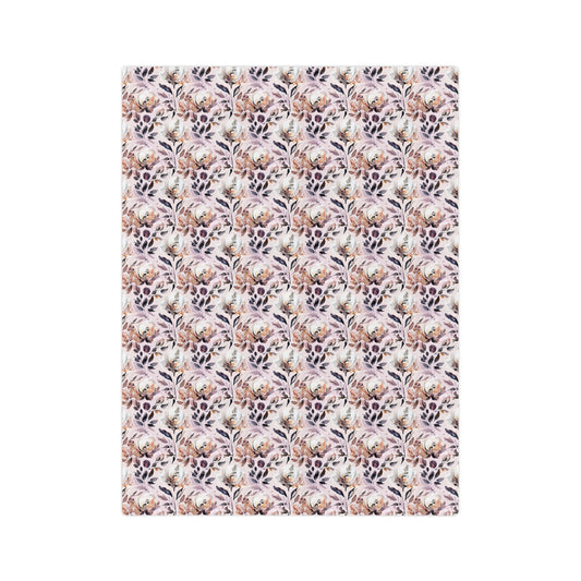 Floral Velveteen Microfiber Blanket — Soft Vintage Watercolor Bouquet Throw - Creations by Chris and Carlos
