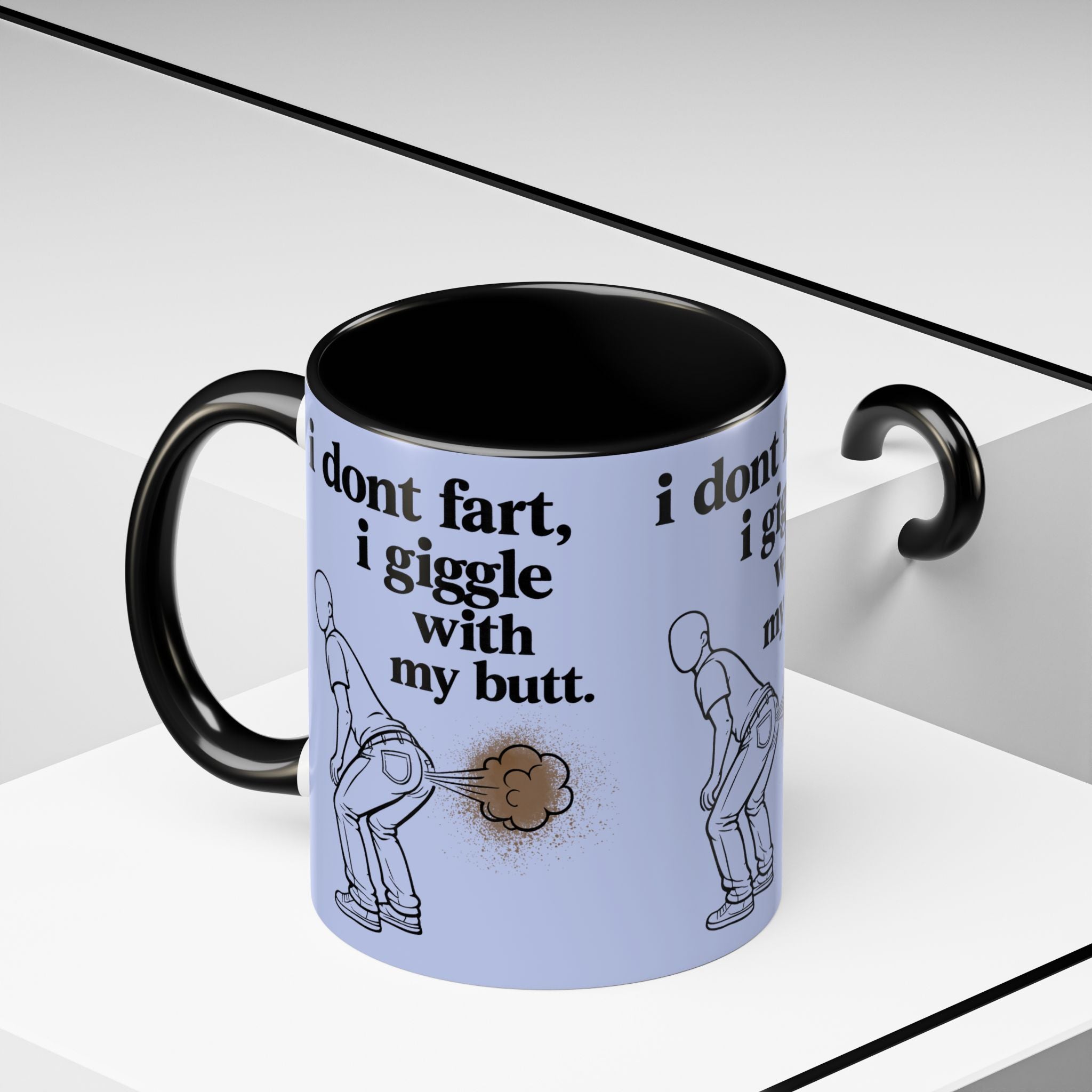 Funny Coffee Mug — “I Don’t Fart, I Giggle With My Butt” Accent Mug - Creations by Chris and Carlos