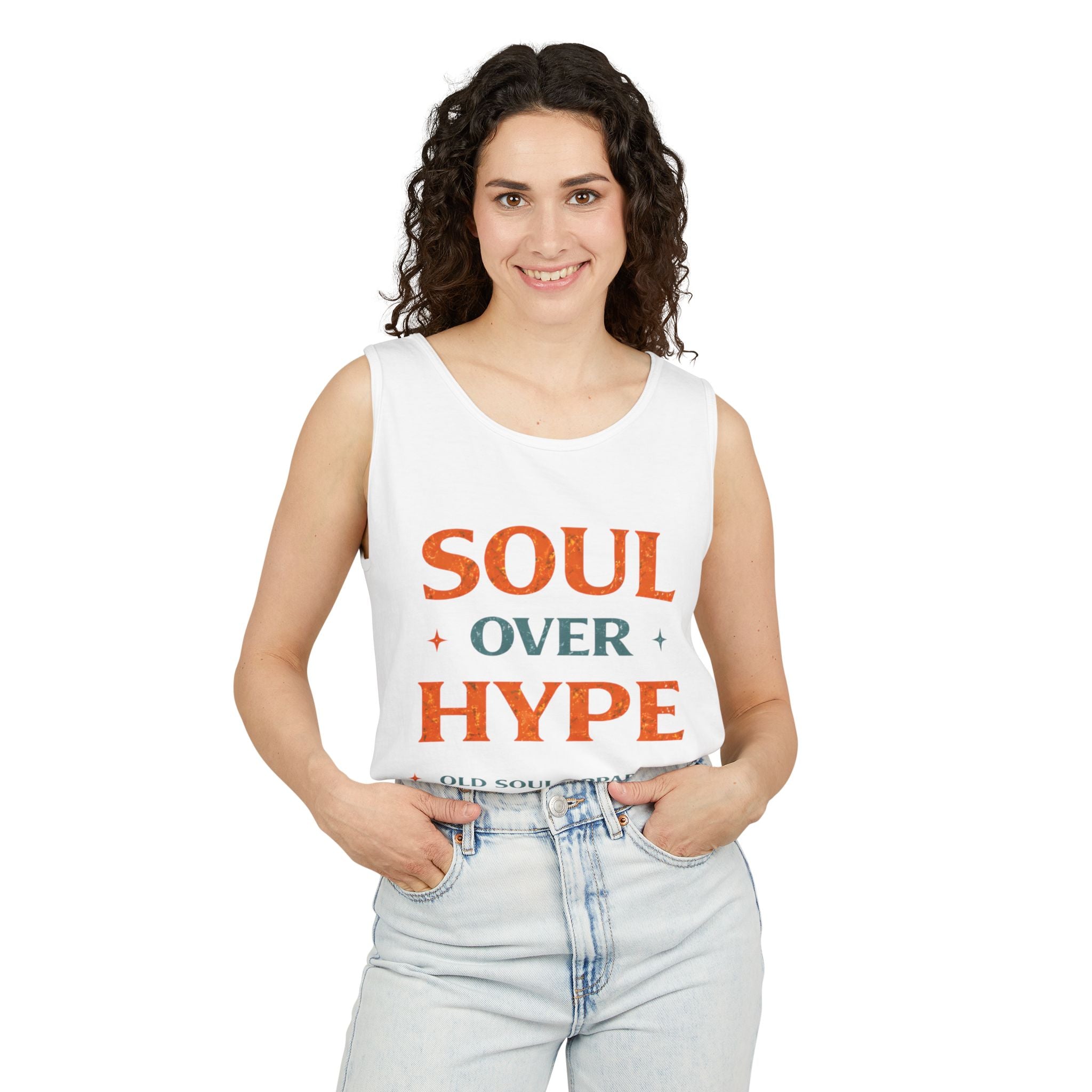 Soul Over Hype Tank Top — Vintage-Inspired "Soul Over Hype" Graphic Tank - Creations by Chris and Carlos
