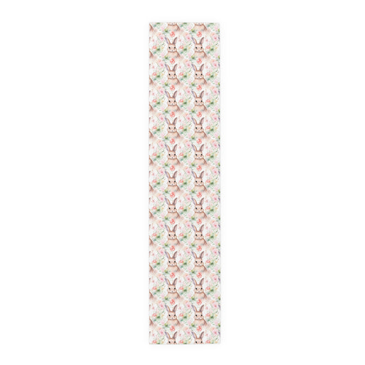 Easter Bunny Floral Table Runner — Spring Cotton-Poly Dining Decor - Creations by Chris and Carlos