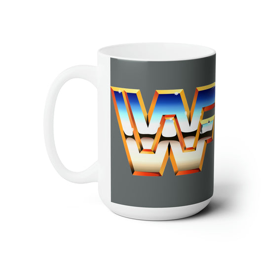 WWF Retro 80s Logo- White Ceramic Mugs - Creations by Chris and Carlos