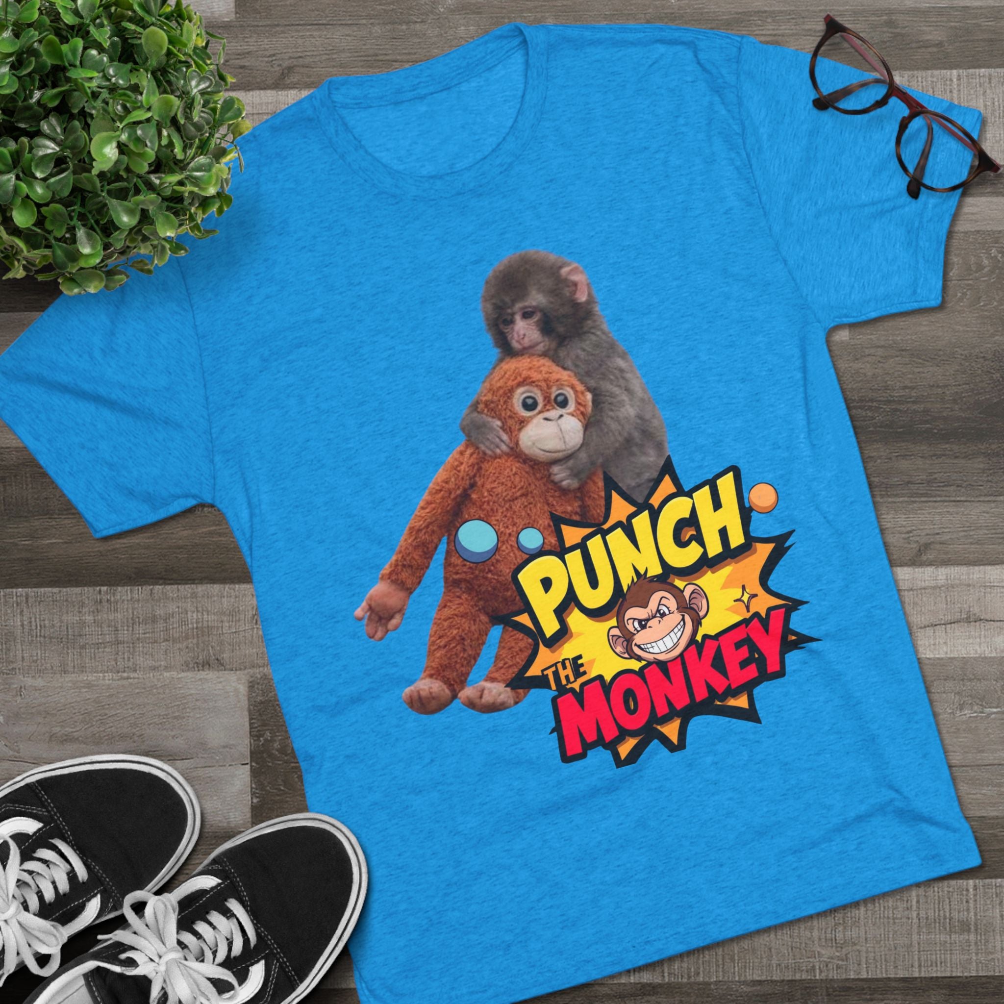 Punch the Monkey T-Shirt — Retro Comic Cartoon Monkey Graphic Tee - Creations by Chris and Carlos
