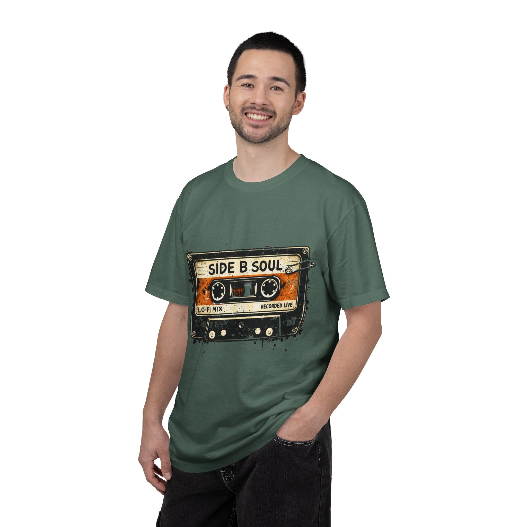 Analog Cassette T-Shirt — "Side B Soul" Vintage Tape Music Tee - Creations by Chris and Carlos