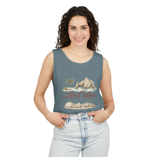Los Cabos Desert Coast Tank Top — Vintage Cactus Beach Graphic - Creations by Chris and Carlos