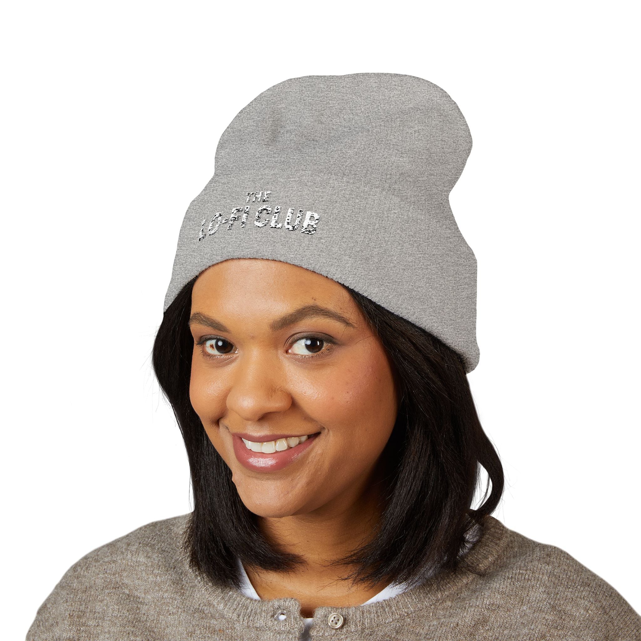 Embroidered "Lo Fi Club" Cuffed Beanie — Classic Knit Winter Hat - Creations by Chris and Carlos