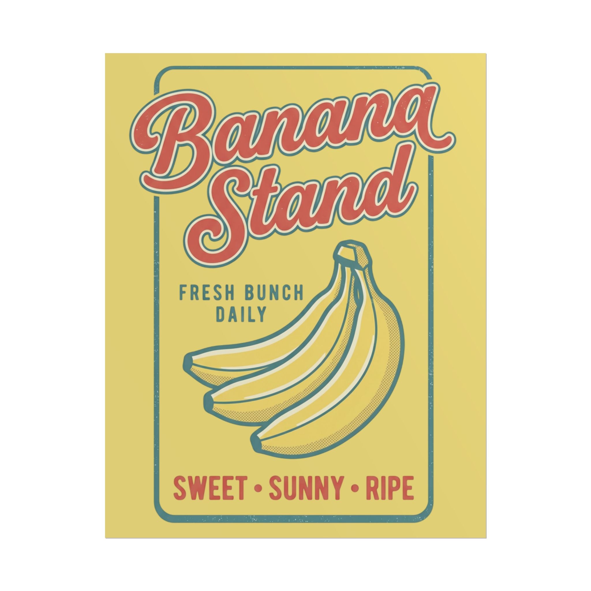 Banana Stand Retro Poster — Vintage Fruit Market Wall Art (Rolled Poster) - Creations by Chris and Carlos
