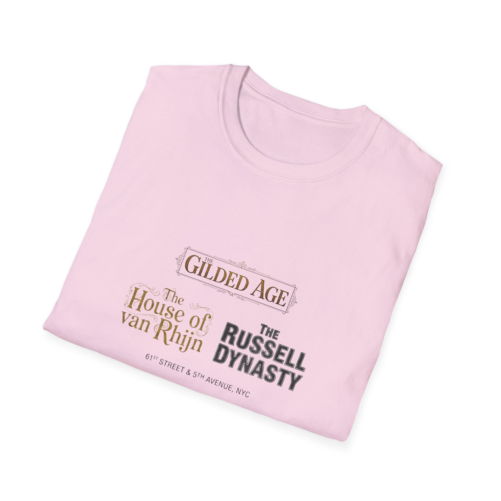 Gilded Age TV Series Logo T-Shirt — "The House of van Rhijn / The Russell Dynasty" Retro Cast Design - Creations by Chris and Carlos