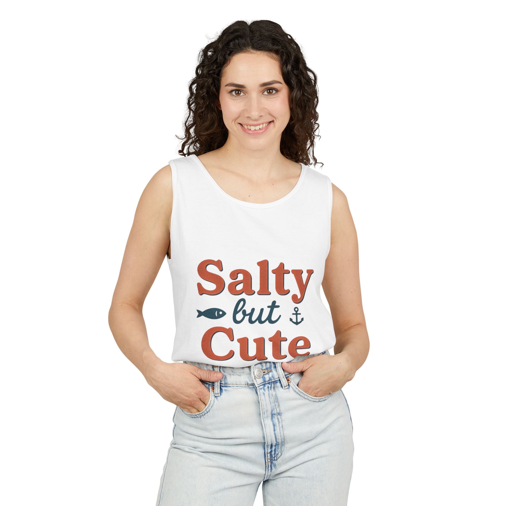 Salty But Cute Tank Top — Nautical Beachy Graphic Summer Shirt - Creations by Chris and Carlos