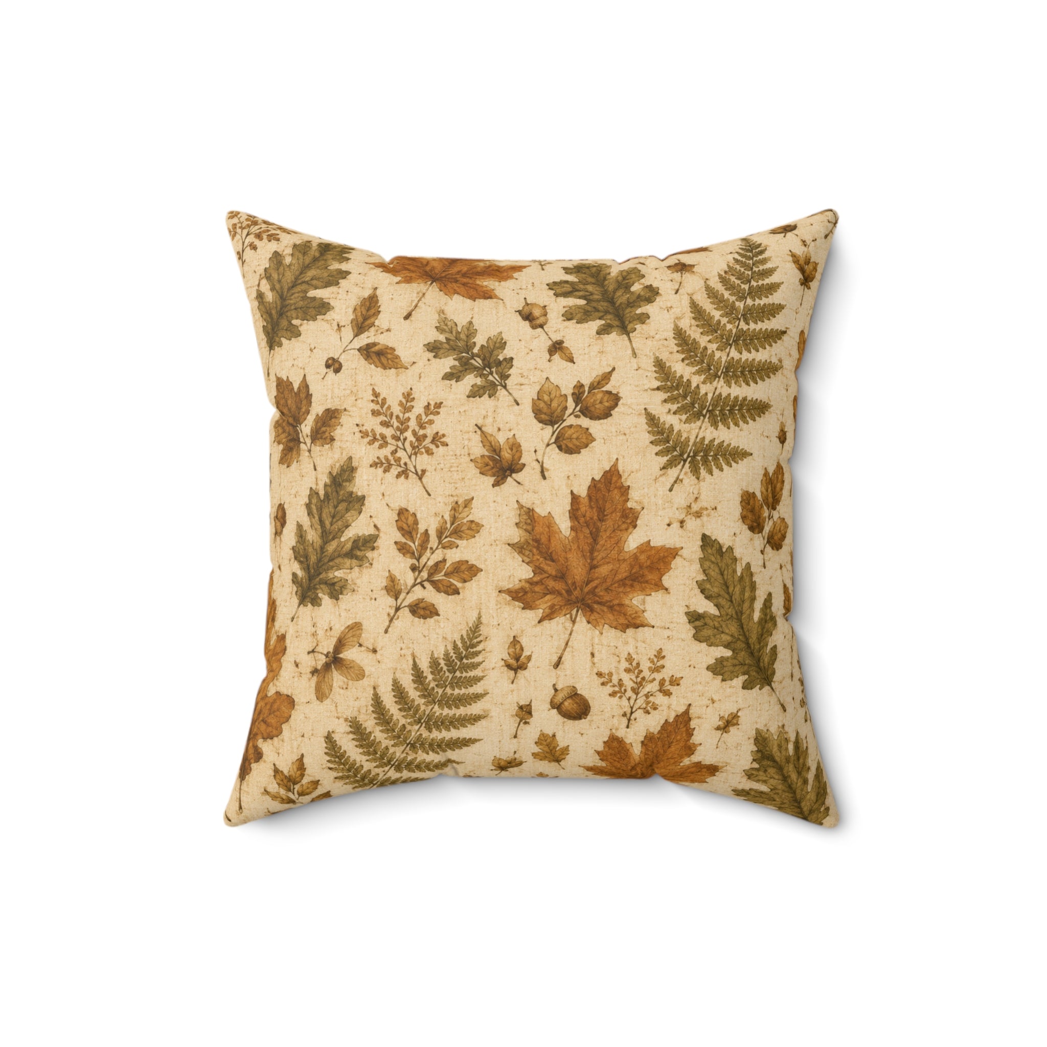 Old Soul Harvest™ Pressed Autumn Leaves Throw Pillow - Throw Pillow from Old Soul Harvest Campfire Circle