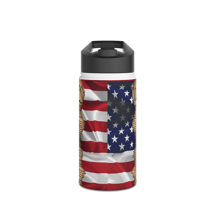 Patriotic Constitution Stainless Steel Water Bottle – American Flag & 'We the People' Design