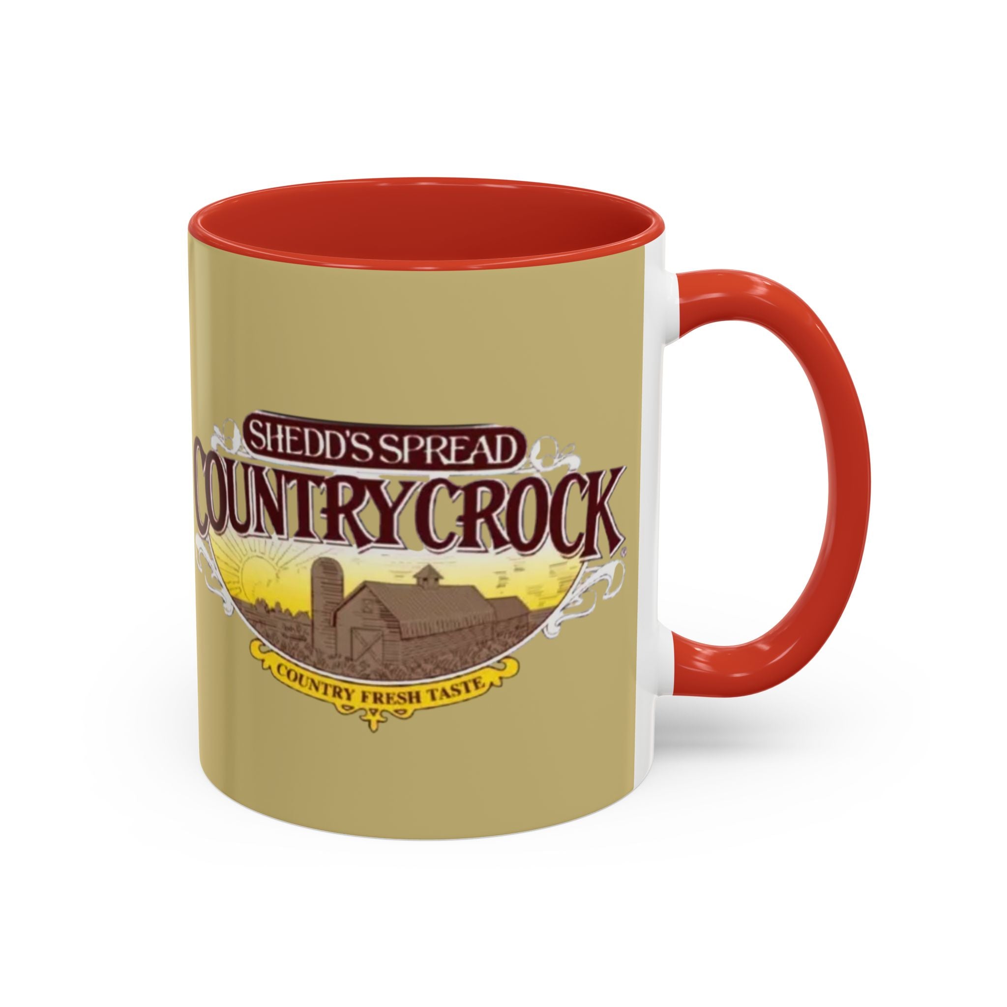 Country Crock Logo Accent Coffee Mug — Retro Farmhouse Butter Spread Design (11/15oz) - Creations by Chris and Carlos