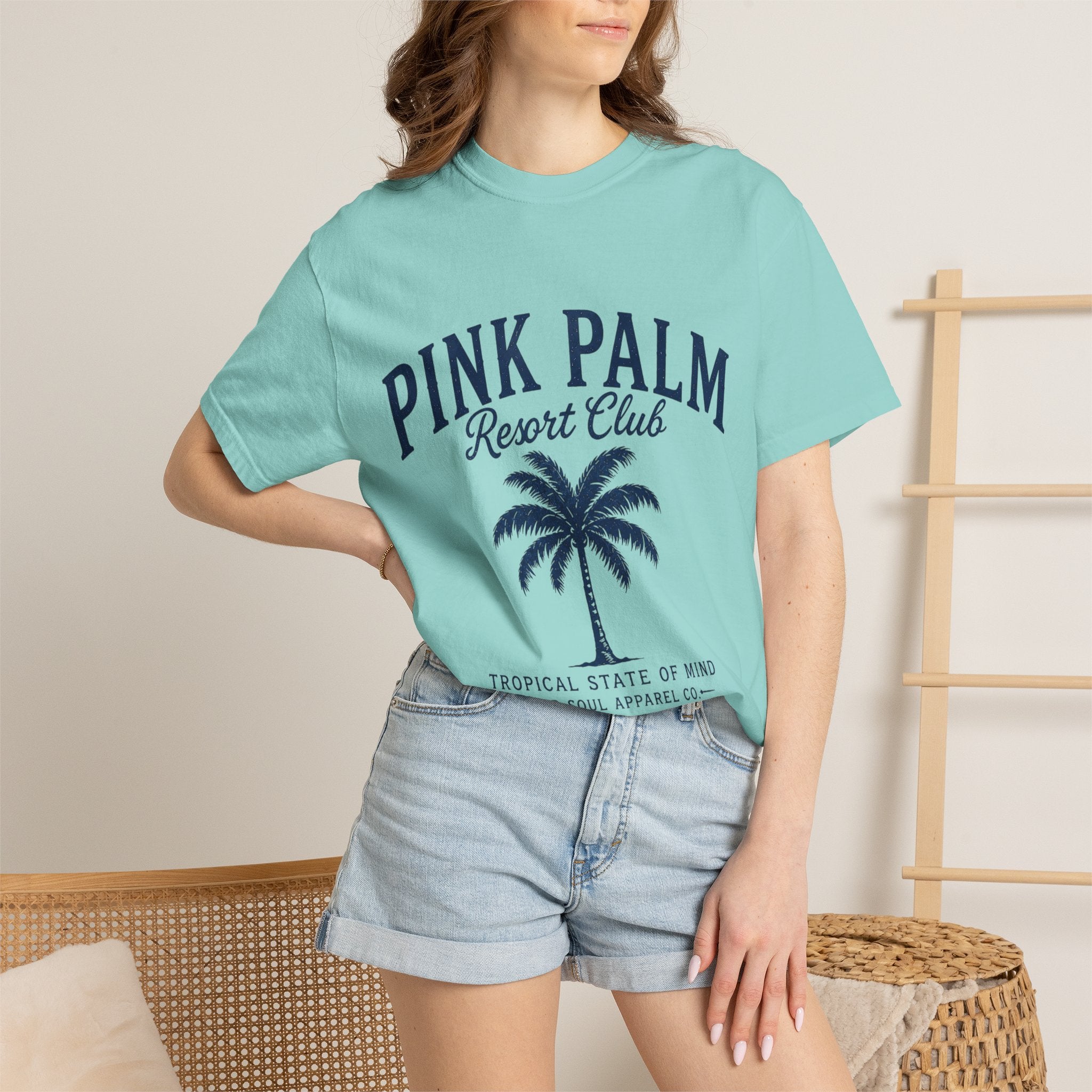 Pink Palm Resort Club T-Shirt — Tropical Palm Graphic Tee - Creations by Chris and Carlos