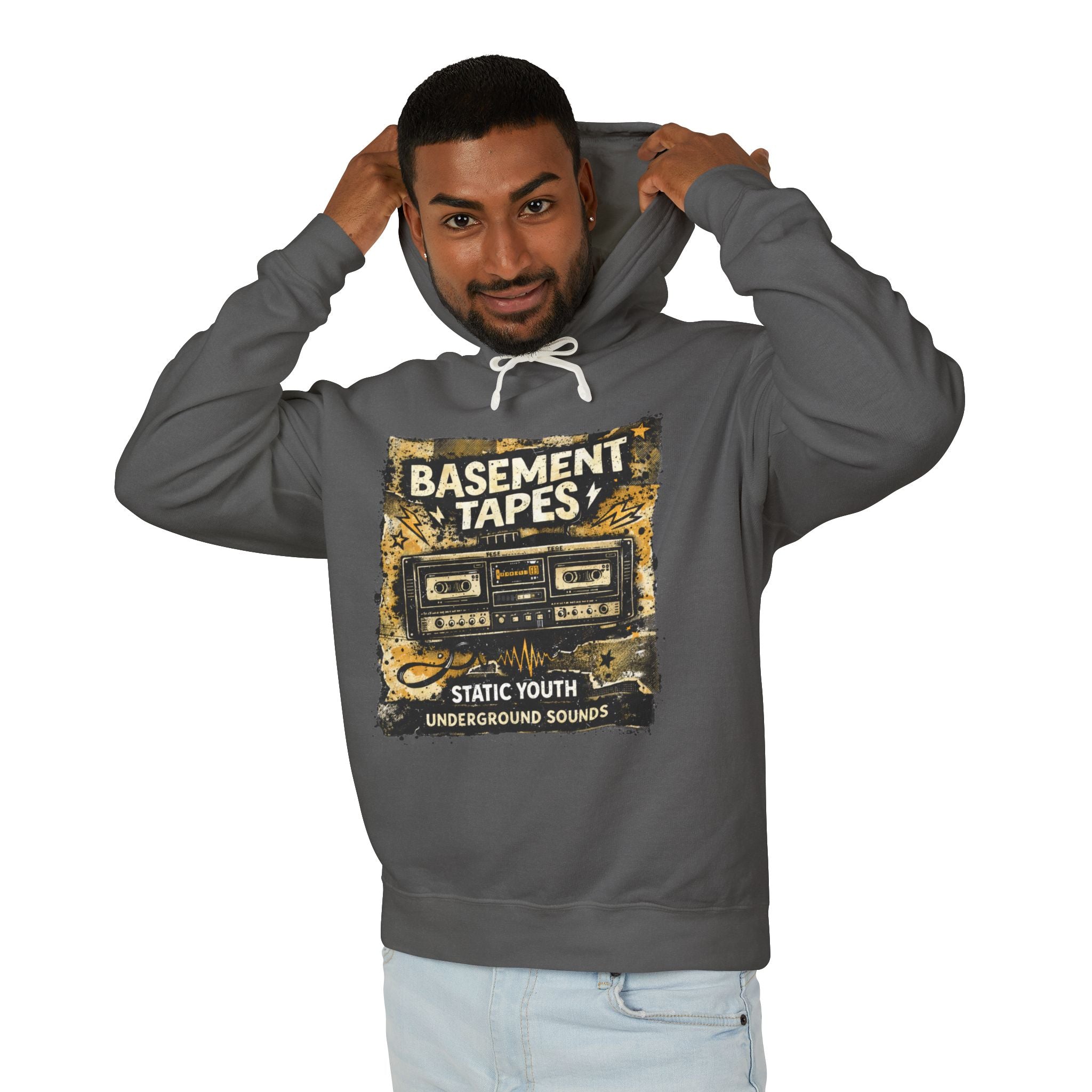 Basement Tapes Vintage Cassette Hoodie — Retro Music Streetwear - Creations by Chris and Carlos