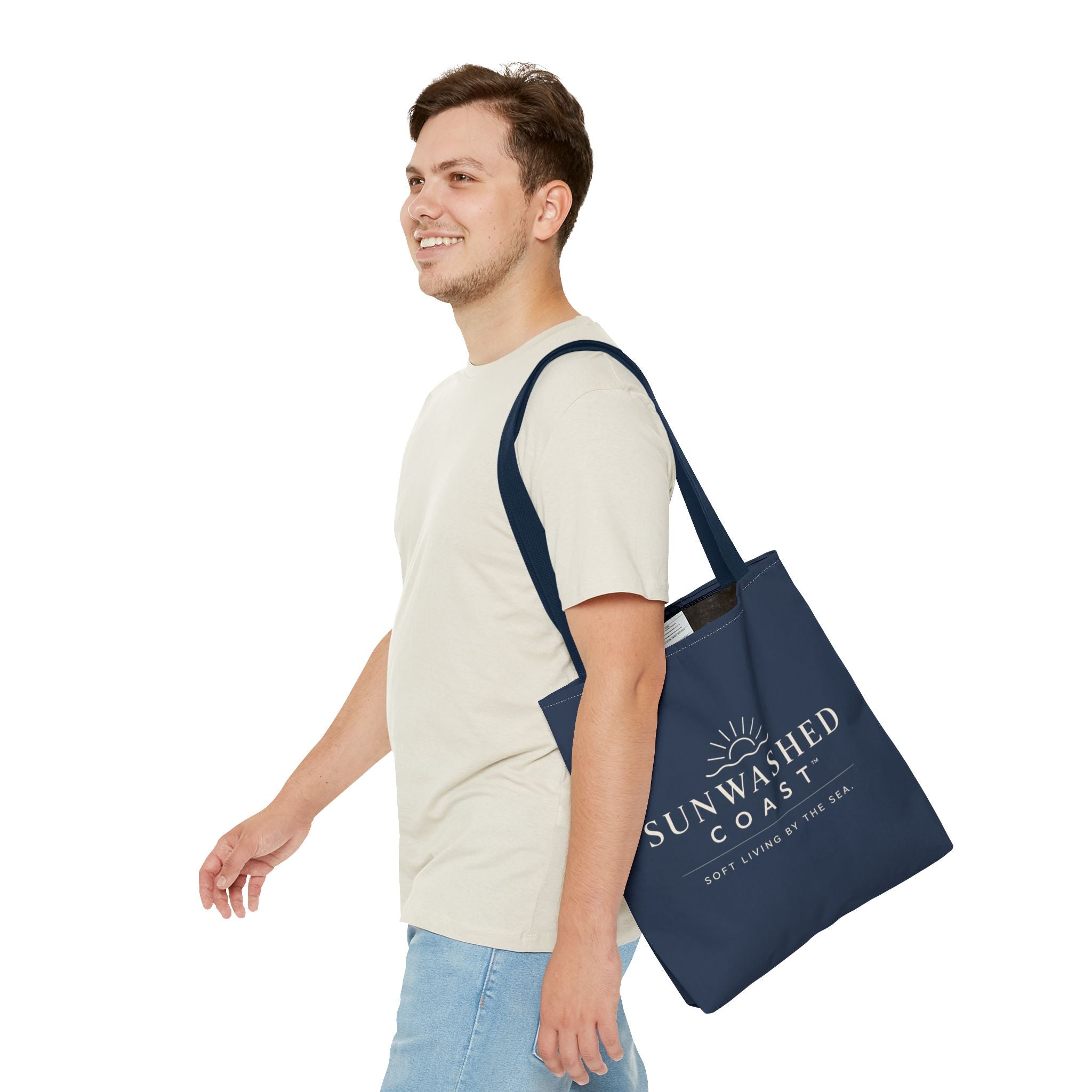 Sunwashed Coast Tote Bag — 'Soft Living by the Sea' Coastal Canvas Shopper - Creations by Chris and Carlos