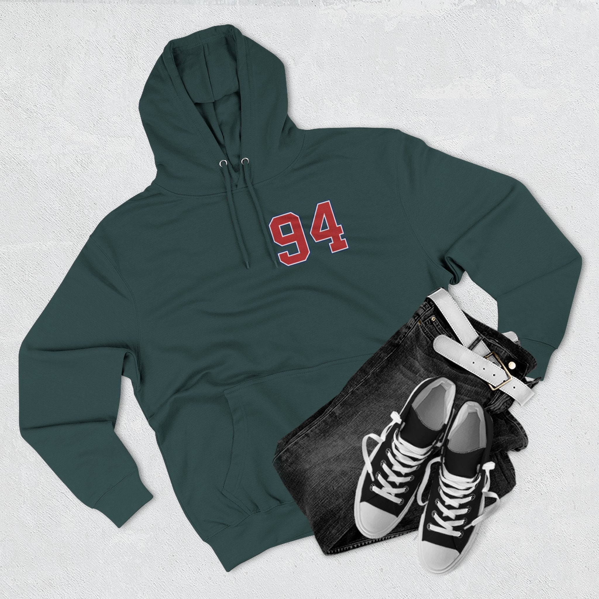 94 BNY Bunny Football Hoodie — Funny Easter Sports Pullover - Creations by Chris and Carlos