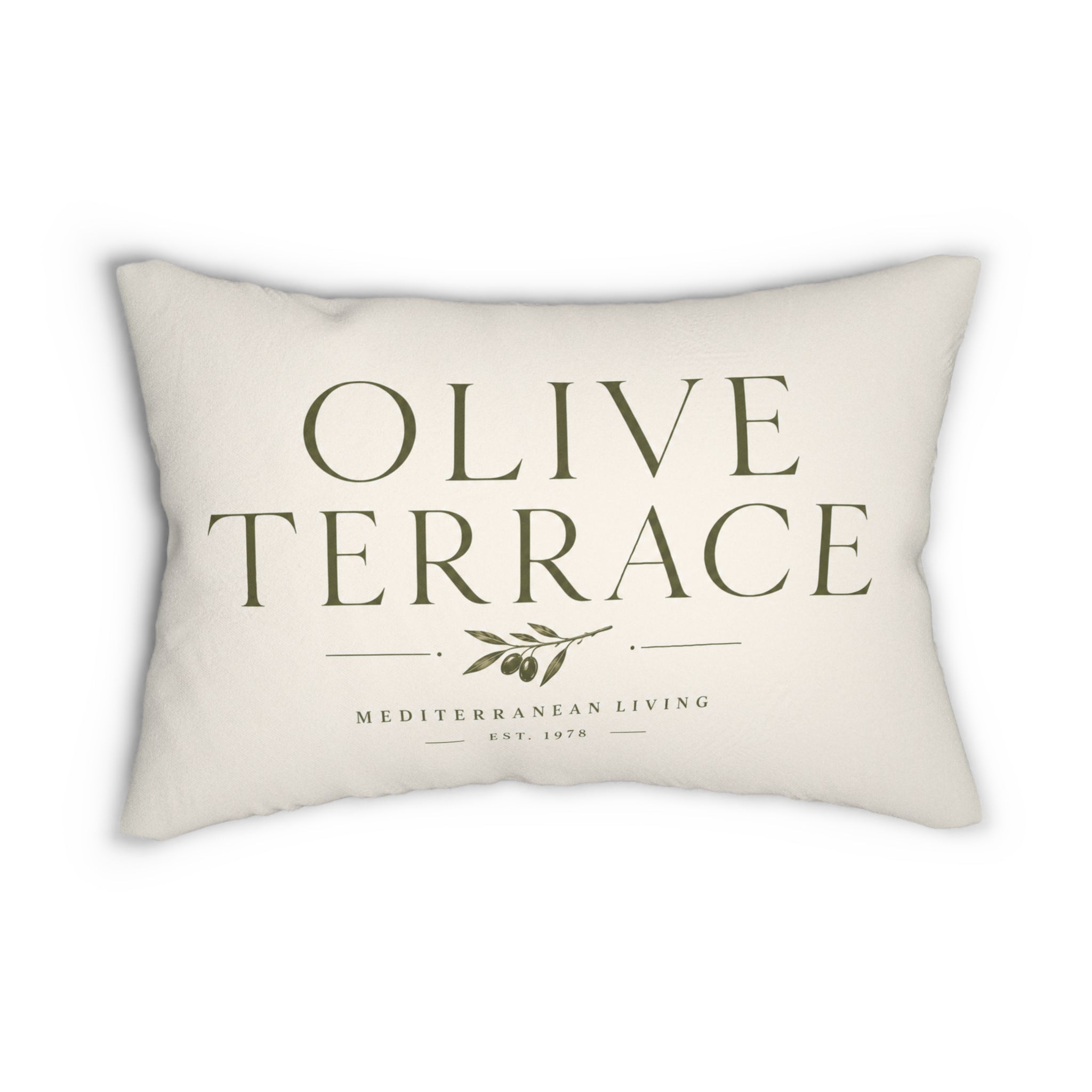 Olive Terrace Lumbar Pillow — Mediterranean Living Decorative Cushion - Creations by Chris and Carlos