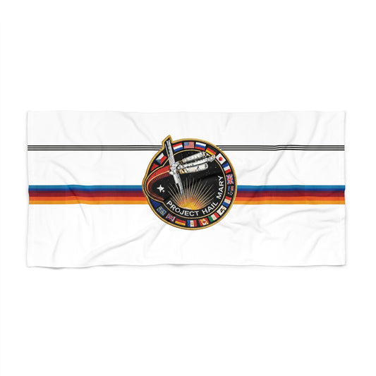 Project Hail Mary Retro Rocket Beach Towel – Vintage NASA Astronaut Stripe - Creations by Chris and Carlos
