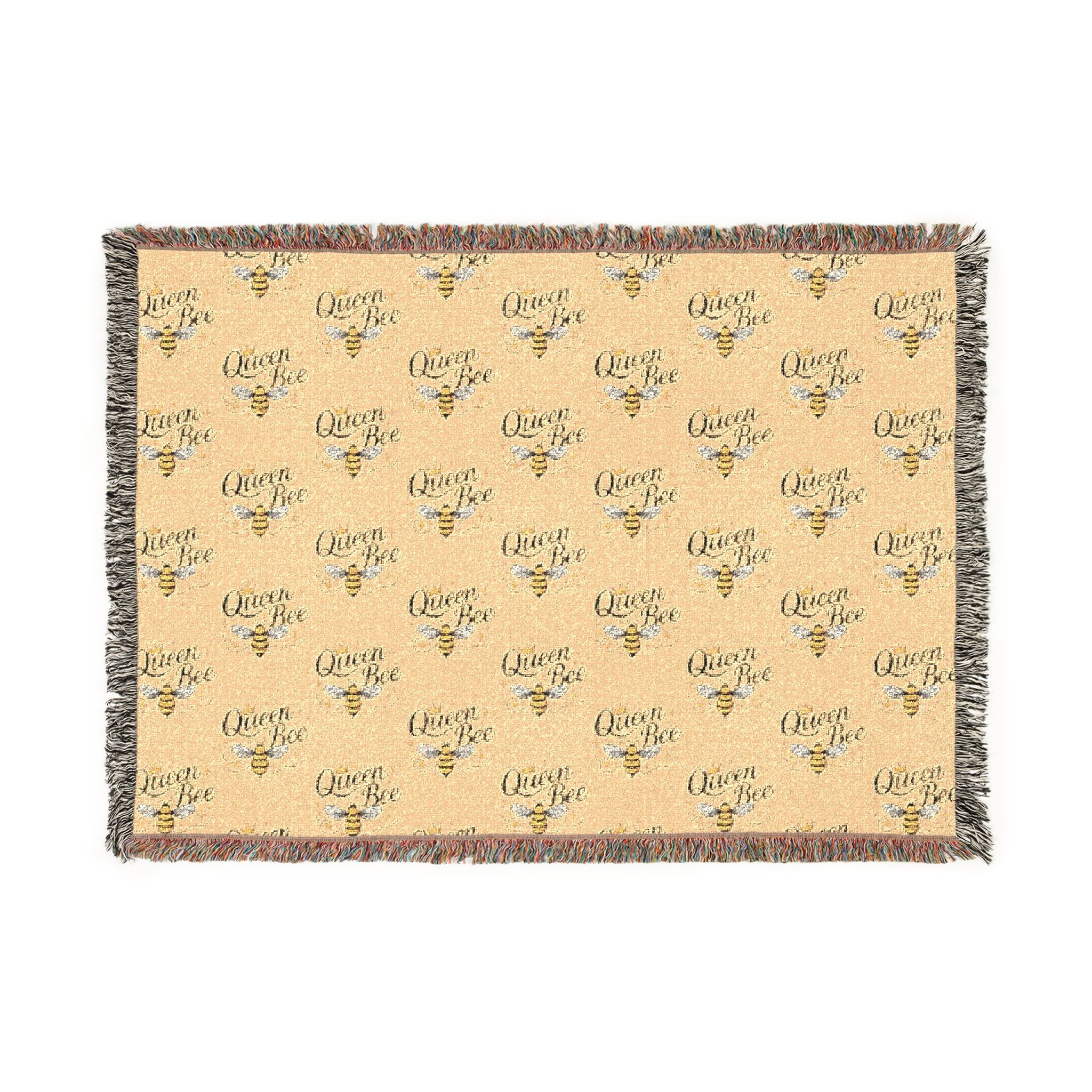 Queen Bee Woven Blanket – Cozy Floral Honeycomb Throw - Creations by Chris and Carlos