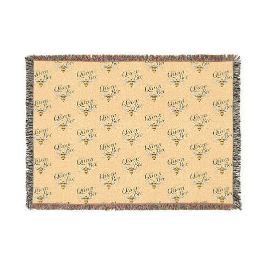 Queen Bee Woven Blanket – Cozy Floral Honeycomb Throw - Creations by Chris and Carlos