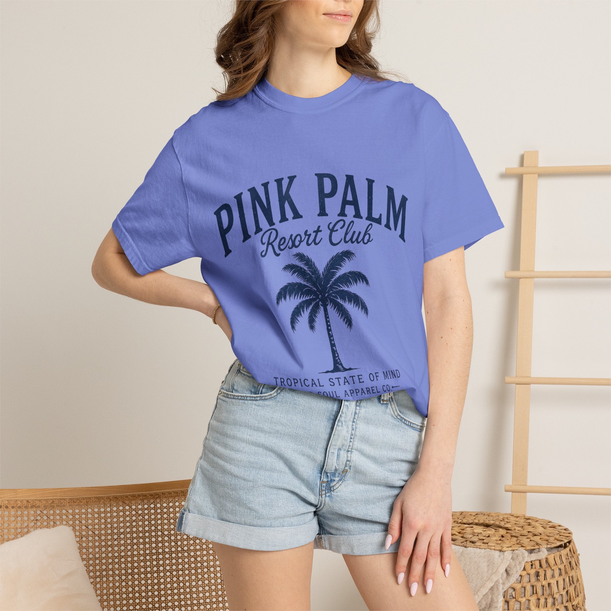 Pink Palm Resort Club T-Shirt — Tropical Palm Graphic Tee - Creations by Chris and Carlos