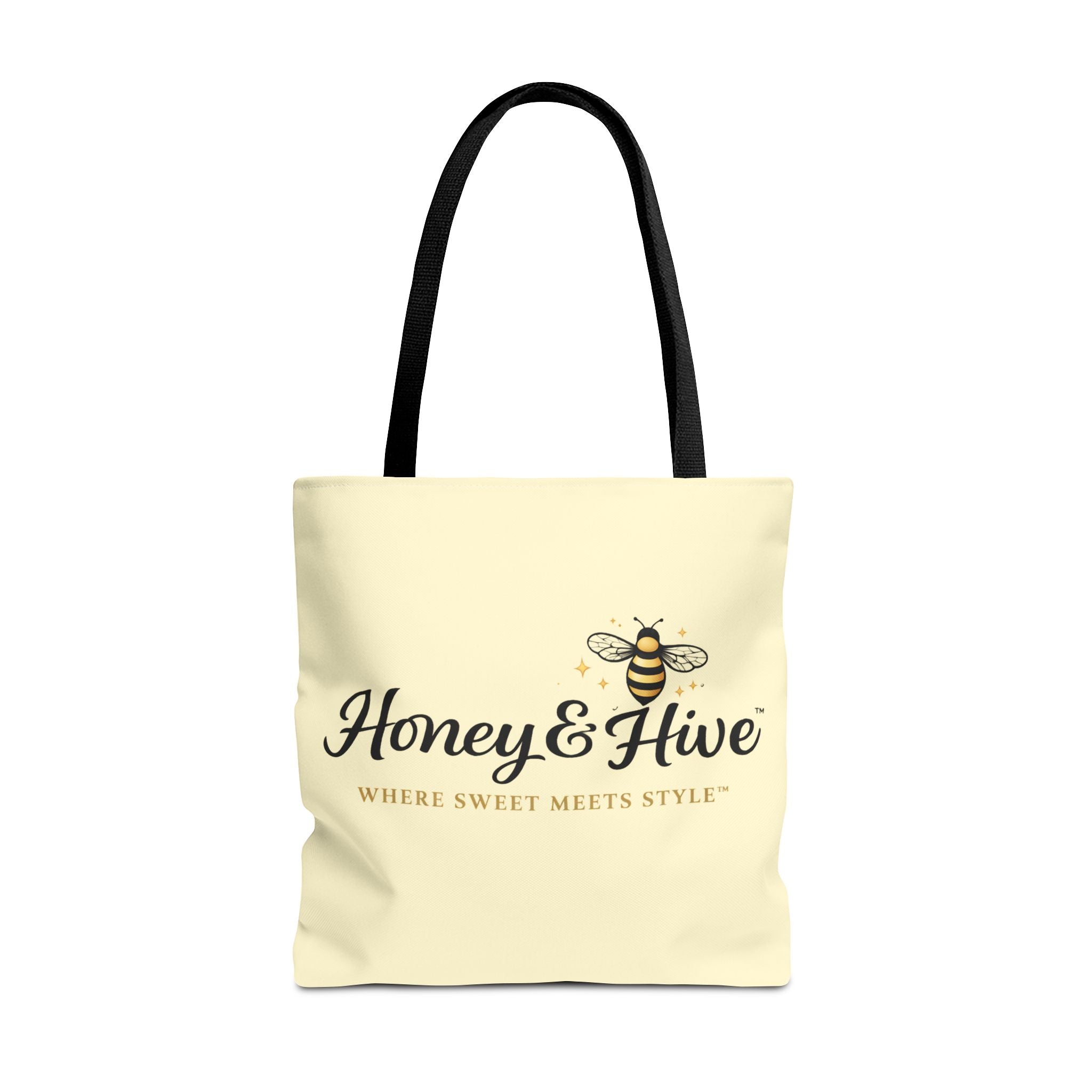Honey & Hive Logo Tote Bag — Cute Bee Market Tote, "Where Sweet Meets Style" - Creations by Chris and Carlos