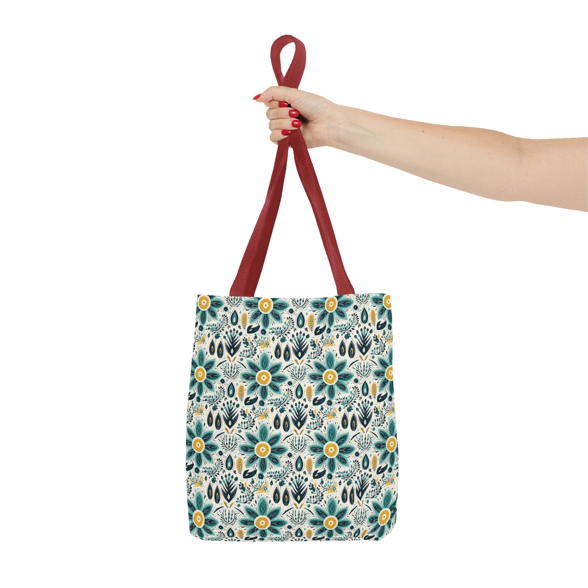 Sol y Alegría (Sun and Joy) Collection- Cactus Succulent Pattern Microfiber Blanket Soft Velveteen Throw for Home & Garden Lovers Floral Folk Art Tote Bag — Teal & Mustard All-Over Print - Creations by Chris and Carlos