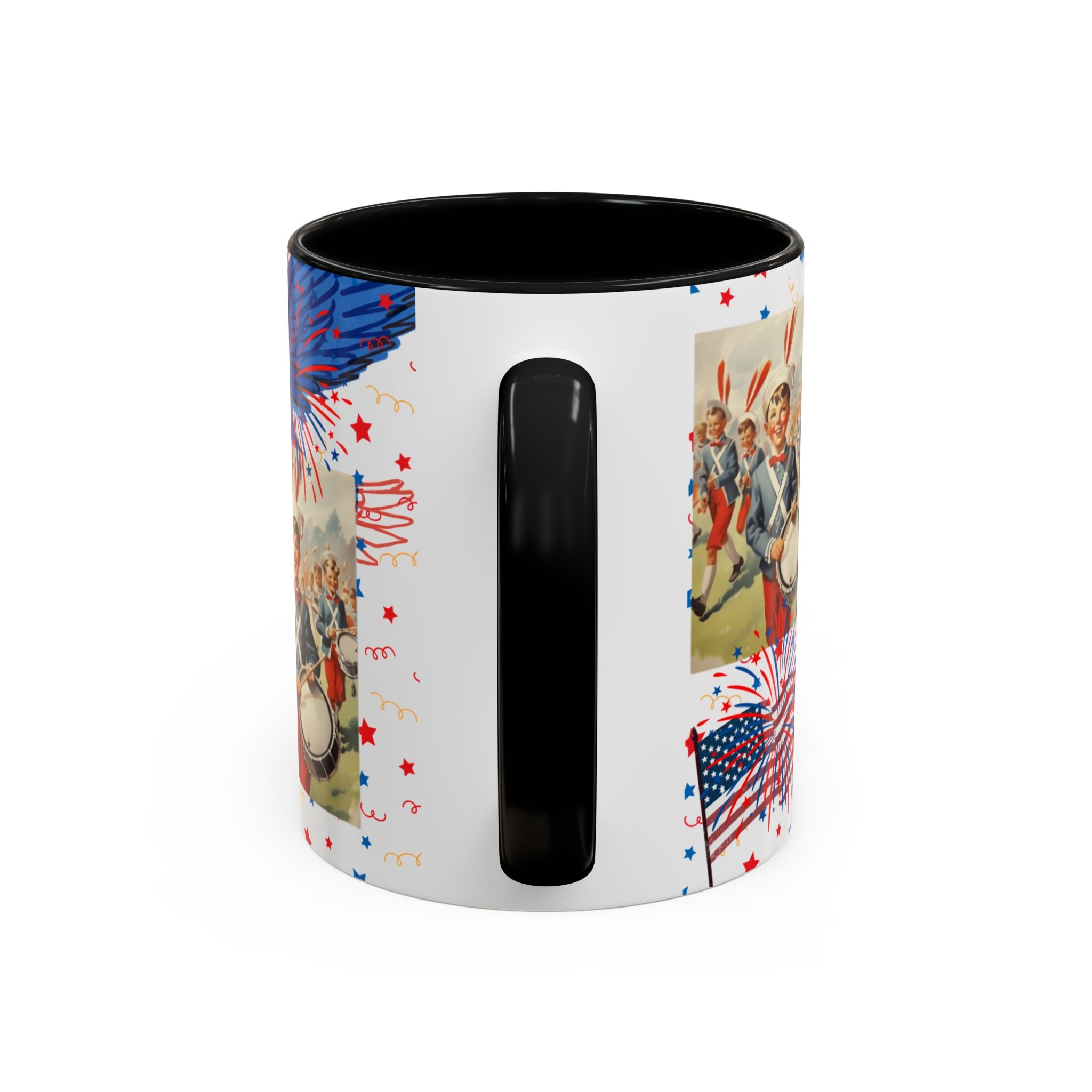 Patriotic Vintage 4th of July Accent Mug – 'Land of the Free, Home of the Brave' - Creations by Chris and Carlos