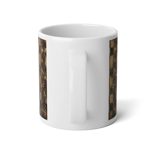 Vintage Floral Checkerboard 20oz Mug - Creations by Chris and Carlos