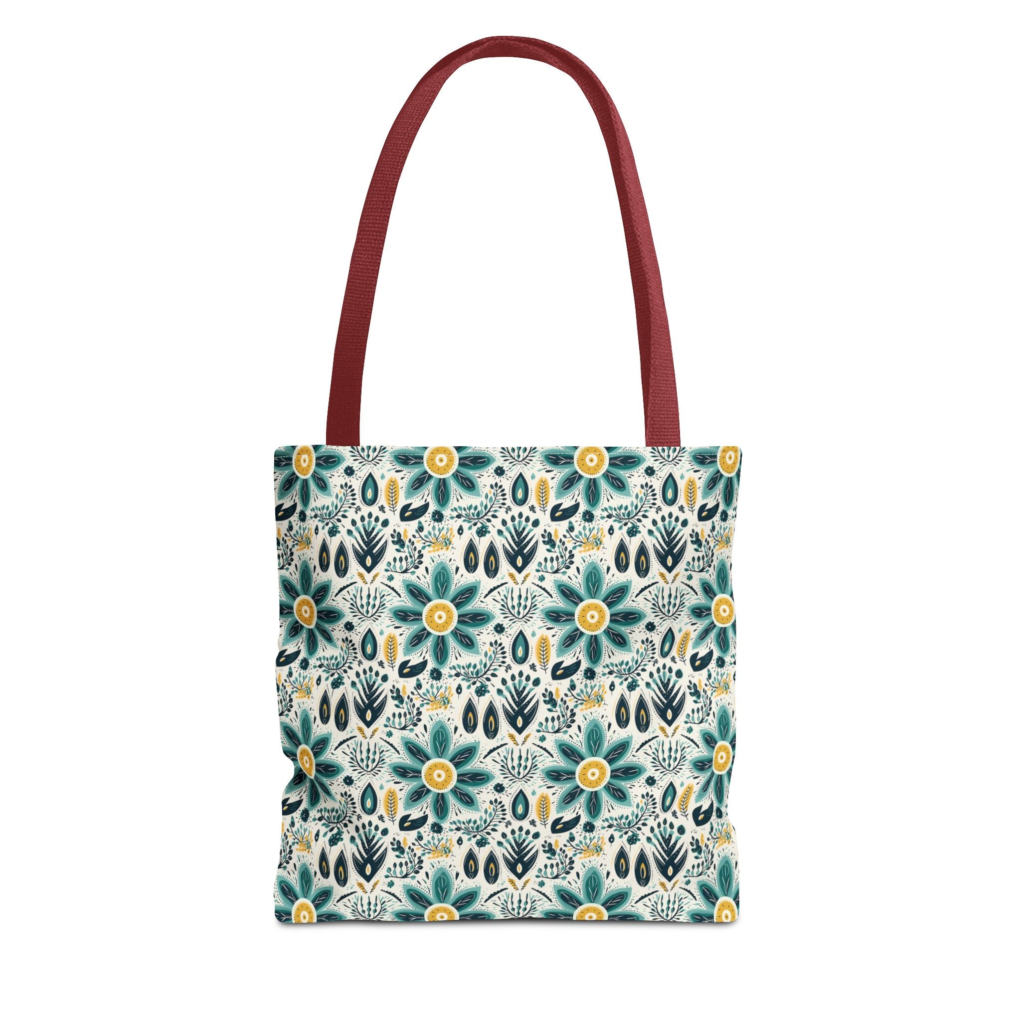 Sol y Alegría (Sun and Joy) Collection- Cactus Succulent Pattern Microfiber Blanket Soft Velveteen Throw for Home & Garden Lovers Floral Folk Art Tote Bag — Teal & Mustard All-Over Print - Creations by Chris and Carlos