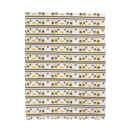 Bee & Sunflower Velveteen Plush Blanket — Cozy Floral Throw for Spring, Garden Lovers & Gift Giving - Creations by Chris and Carlos