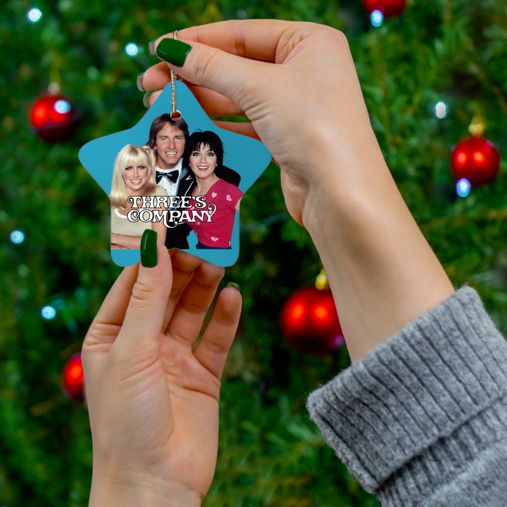 Three's Company 70's TV Show- Ceramic Ornament, 4 Shapes - Creations by Chris and Carlos