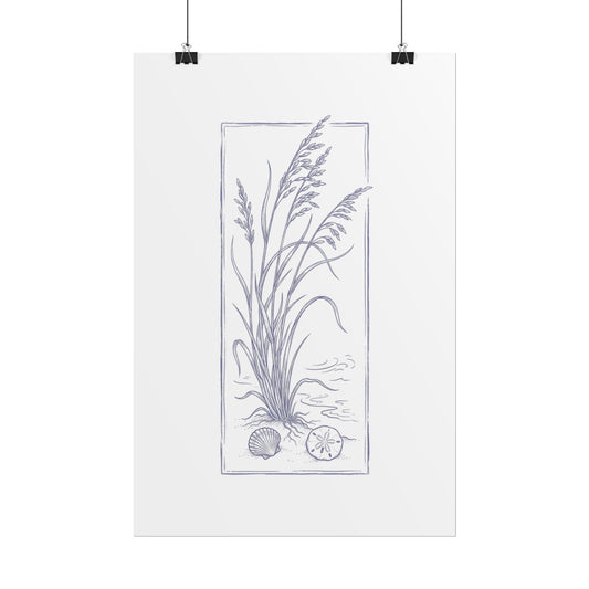 Coastal Grasses Botanical Poster — Coastal Beach Shell Wall Art - Creations by Chris and Carlos