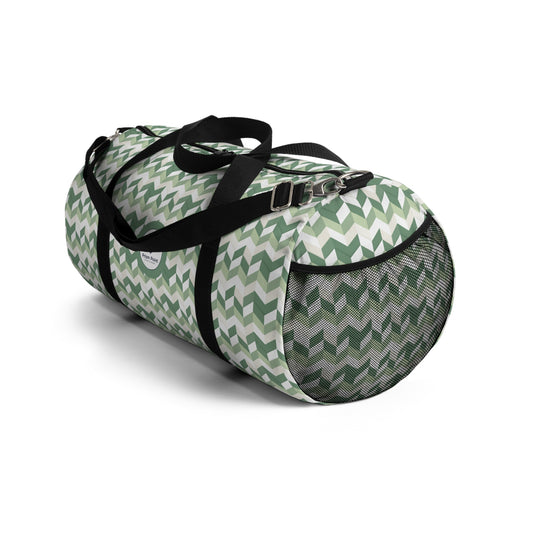 Prism Point Athletic Collection Chevron Sage Duffel Bag — Sage Geometric Travel Gym Bag - Creations by Chris and Carlos
