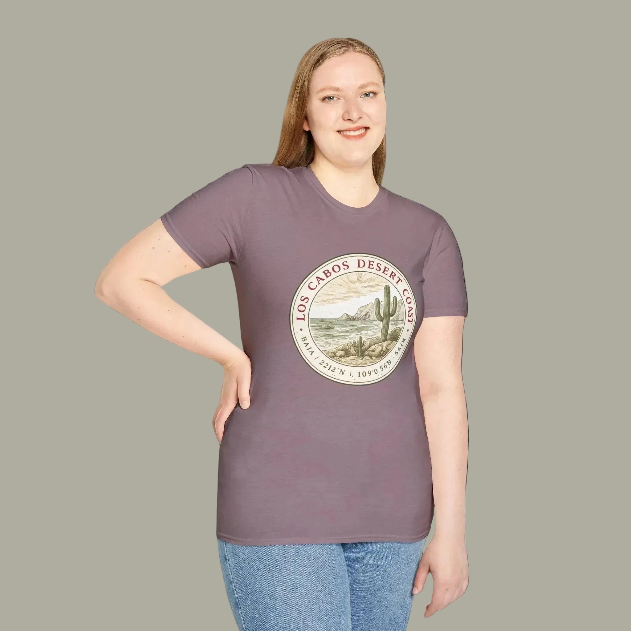 Los Cabos Desert Coast T-Shirt – Vintage Cactus Beach Badge - Creations by Chris and Carlos