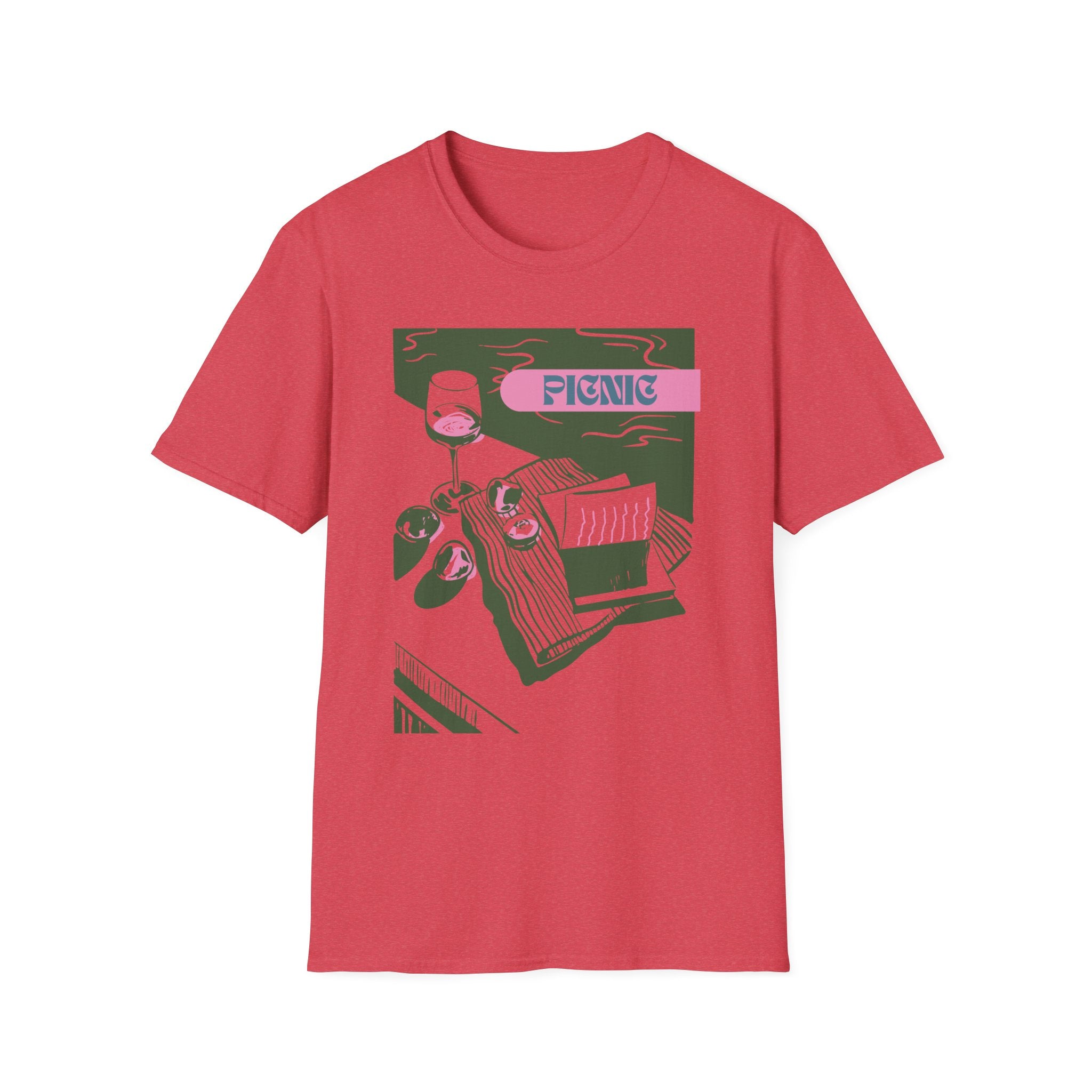 Picnic Graphic T-Shirt — Retro Picnic Scene Tee - Creations by Chris and Carlos