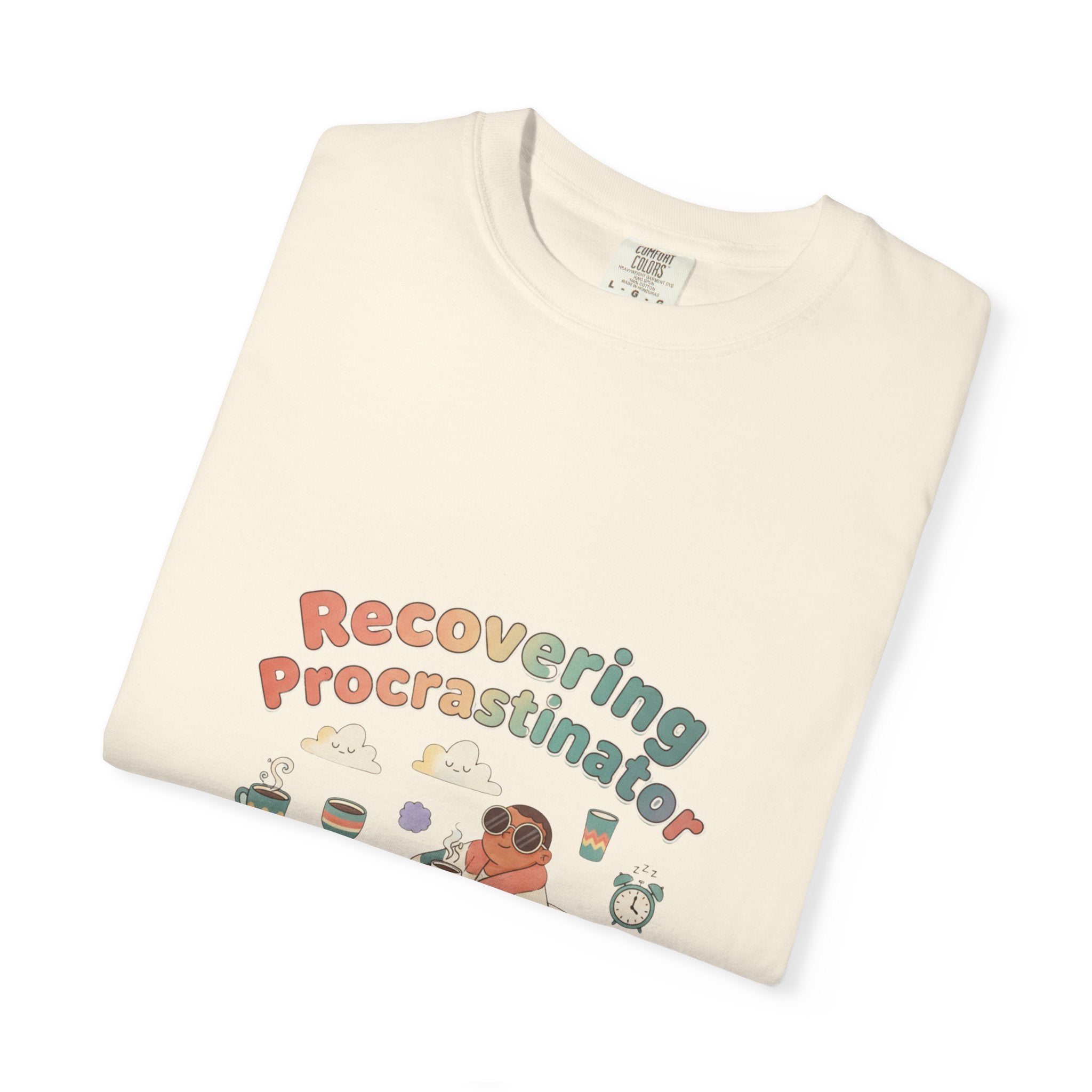T-Shirt — "Recovering Procrastinator" Funny Retro Graphic Tee - Creations by Chris and Carlos